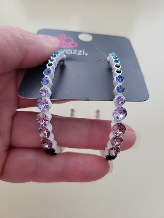 paparazzi Jewelry - Paparazzi Multicolor Crystal Hoop Earrings - Women's Jewelry